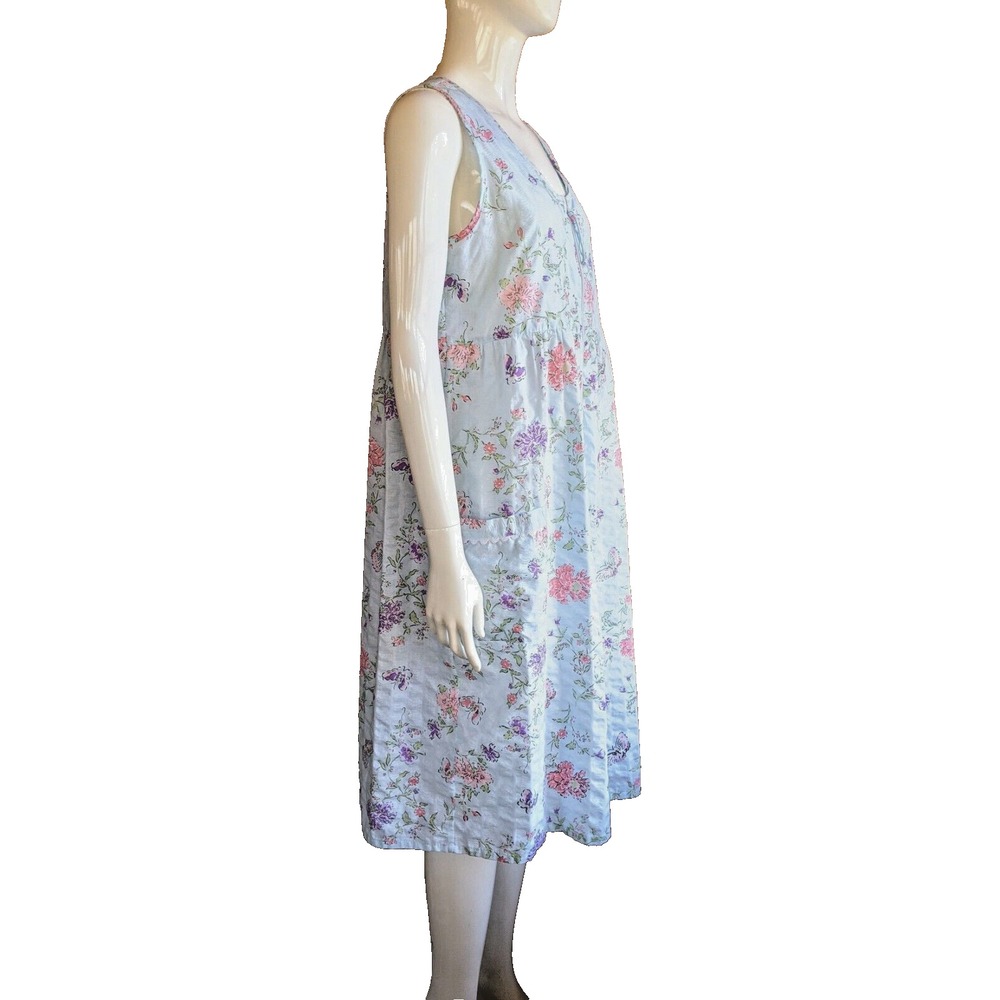 Granada Womens House Dress Nightgown M Butterfly Floral Cottagecore Feminine - Picture 4 of 7